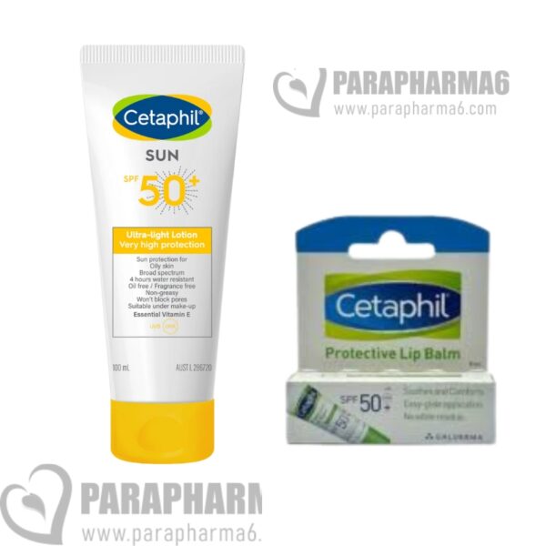 PACK CETAPHIL ECRAN  SPF 50 100ML +BAUME LEVRES OFFERT