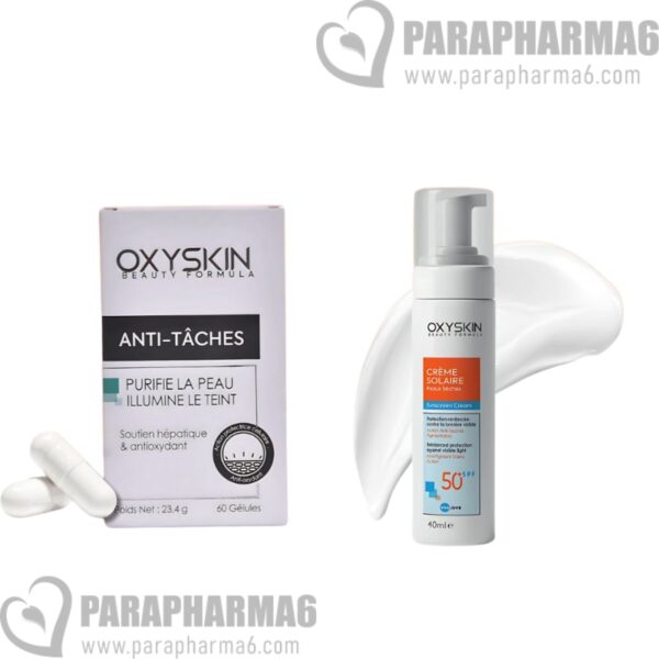 PACK ECLAT ANTI-TACHE B60 GELULES + OXYSKIN SUNSCREEN CREAM SPF50+ 40ML