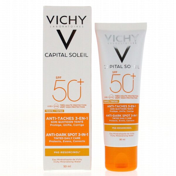 VICHY CAPITAL SOLEIL ANTI-TACHES TEINTÉ 3-EN-1 SPF50+