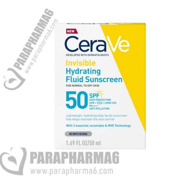 Cerave Fluide Hydratant Invisible SPF50 | Peau Normale à Sèche