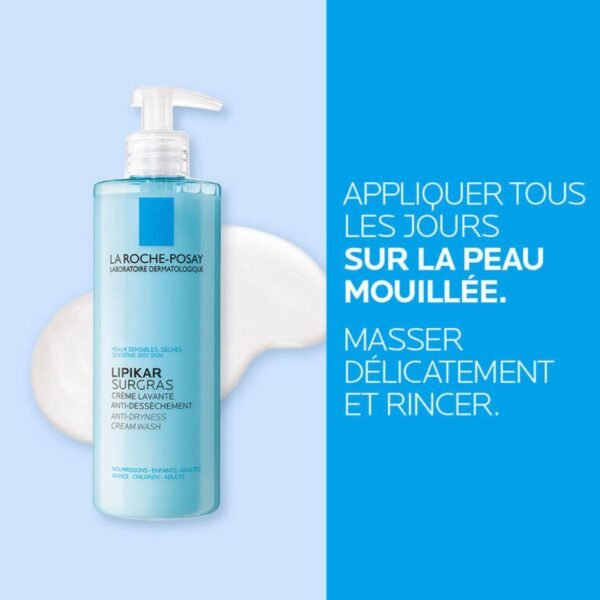 Lipikar Crème Lavante Surgras – Nettoyant Peau Très Sèche