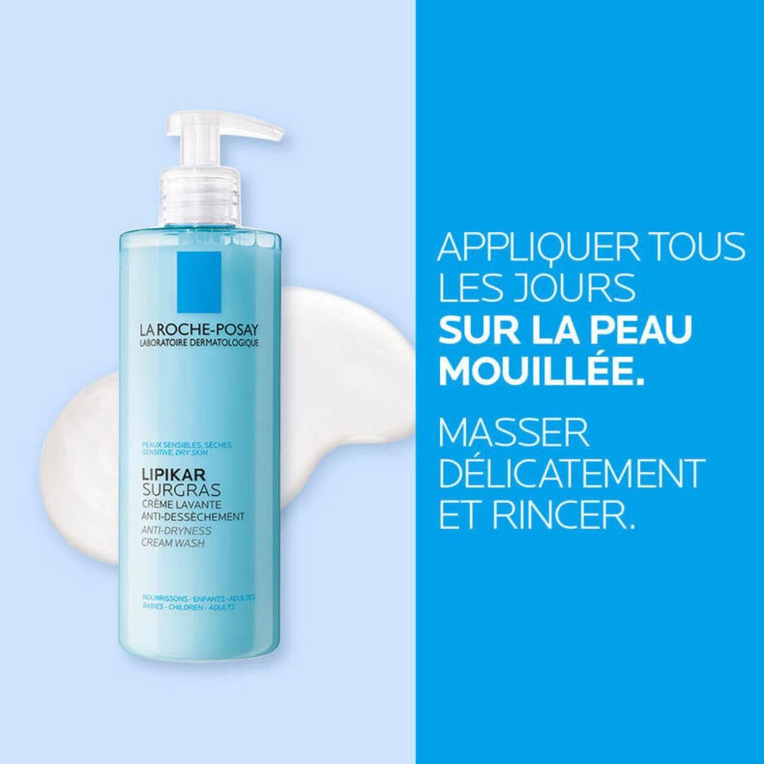 Lipikar Crème Lavante Surgras – Nettoyant Peau Très Sèche